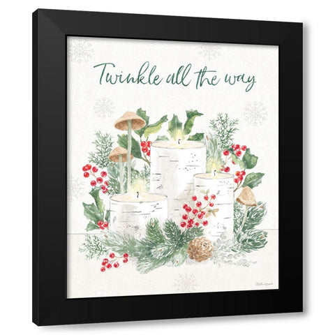 Christmas Charm IV Black Modern Wood Framed Art Print with Double Matting by Grove, Beth