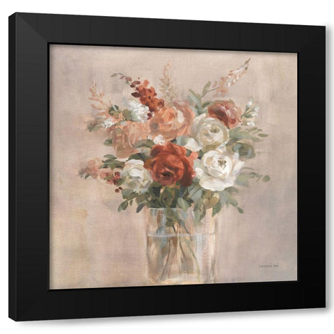 Russet Bouquet Black Modern Wood Framed Art Print with Double Matting by Nai, Danhui