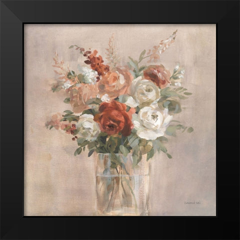 Russet Bouquet Black Modern Wood Framed Art Print by Nai, Danhui
