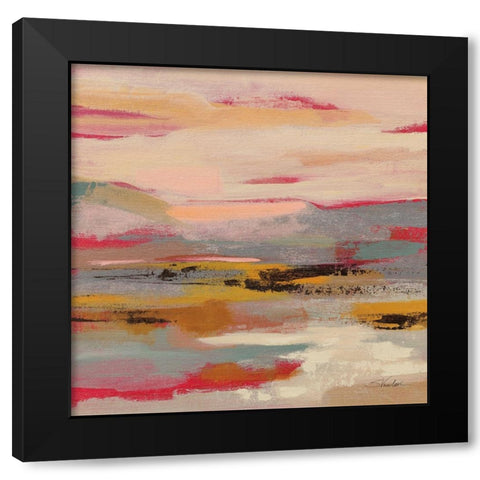 Magenta Hill I Black Modern Wood Framed Art Print with Double Matting by Vassileva, Silvia