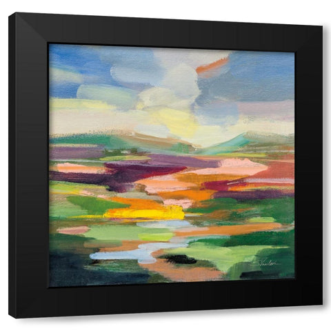 Spring Hues I Black Modern Wood Framed Art Print by Vassileva, Silvia