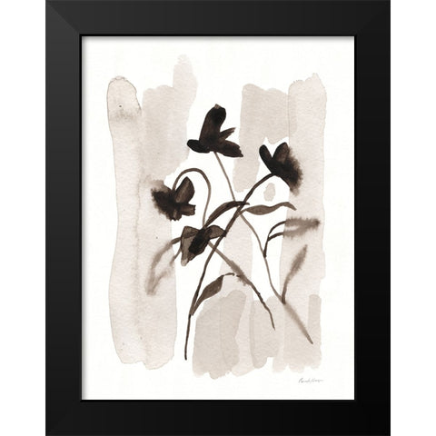 Flower Impression I Black Modern Wood Framed Art Print by Munger, Pamela