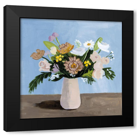 Pinks with Whites Black Modern Wood Framed Art Print with Double Matting by Munger, Pamela