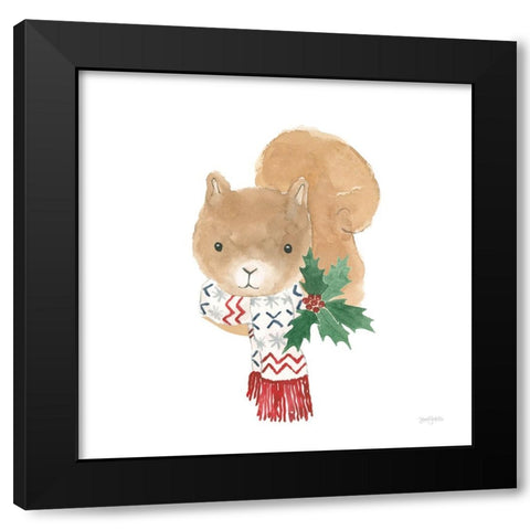Critter Greetings VI Black Modern Wood Framed Art Print with Double Matting by Jackson, Jenaya