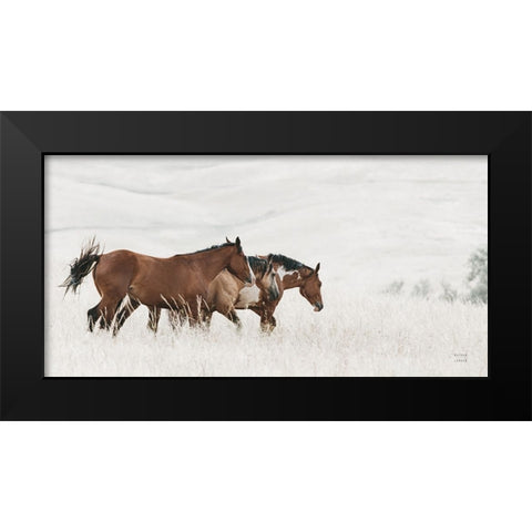 Horse Moves Black Modern Wood Framed Art Print by Larson, Nathan