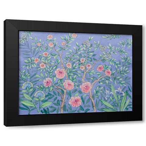 French Garden Purple Black Modern Wood Framed Art Print by Purinton, Julia