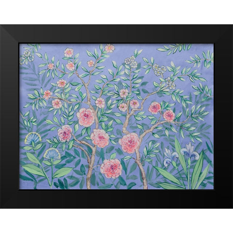 French Garden Purple Black Modern Wood Framed Art Print by Purinton, Julia