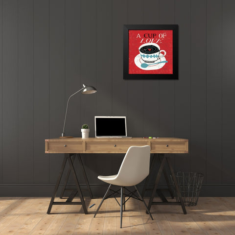 Vintage Desktop - Coffee Black Modern Wood Framed Art Print by Mullan, Michael