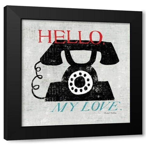 Vintage Desktop - Phone Black Modern Wood Framed Art Print by Mullan, Michael