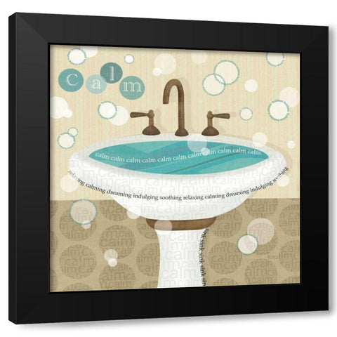 Dancing Bubbles I Black Modern Wood Framed Art Print with Double Matting by Charron, Veronique