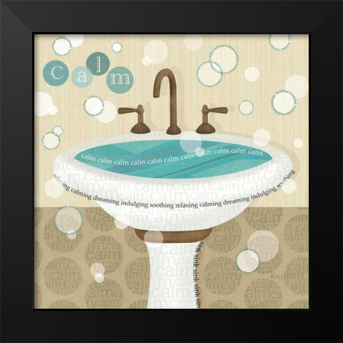 Dancing Bubbles I Black Modern Wood Framed Art Print by Charron, Veronique