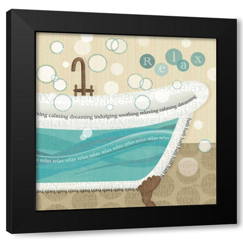 Dancing Bubbles II Black Modern Wood Framed Art Print with Double Matting by Charron, Veronique