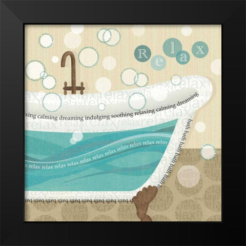 Dancing Bubbles II Black Modern Wood Framed Art Print by Charron, Veronique