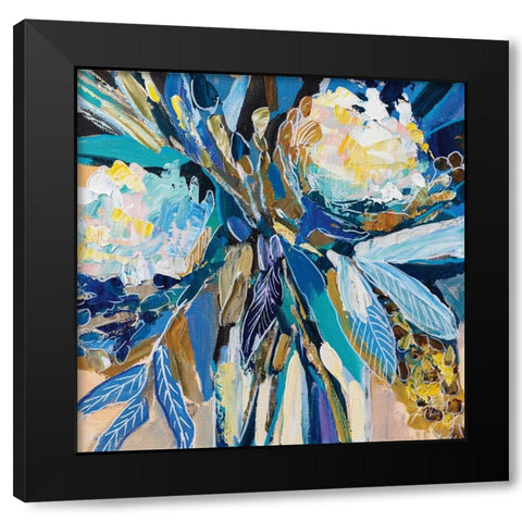 Periwinkle Black Modern Wood Framed Art Print by Vertentes, Jeanette