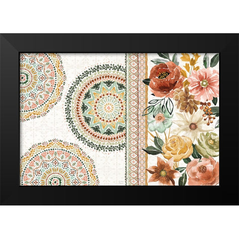Floral Chic I Black Modern Wood Framed Art Print by June, Dina