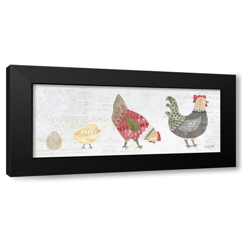 Patchwork Chickens II Black Modern Wood Framed Art Print by Prahl, Courtney
