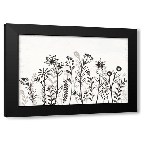 Our Nest IX Florals Black Modern Wood Framed Art Print with Double Matting by Penner, Janelle