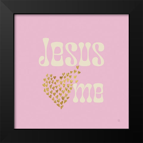Jesus Loves Me Black Modern Wood Framed Art Print by Adams, Sarah