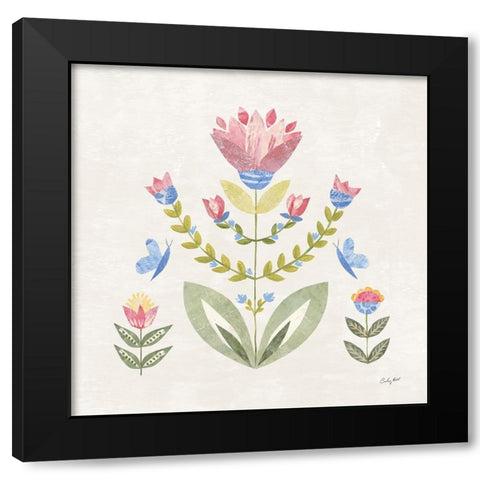 Folk Cottage II Black Modern Wood Framed Art Print with Double Matting by Prahl, Courtney