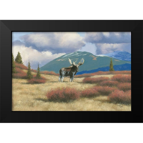 Northern Moose Black Modern Wood Framed Art Print by Studio, Wellington