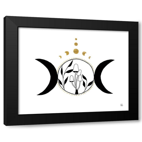 Mystical Mushrooms I Black Modern Wood Framed Art Print by Adams, Sarah