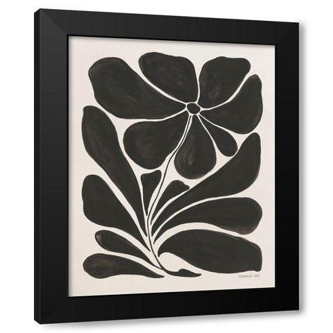 Blooming Joy I Black Modern Wood Framed Art Print by Nai, Danhui