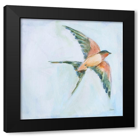 Barn Swallow Flight II Black Modern Wood Framed Art Print by Schlabach, Sue