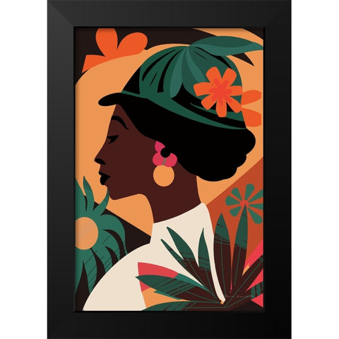 Boho Woman III Black Modern Wood Framed Art Print by Escalante, Omar