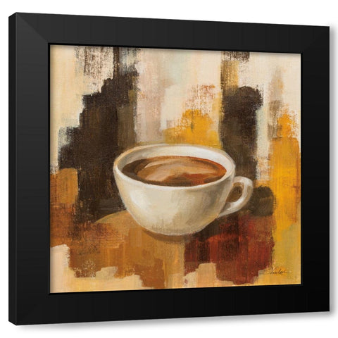 Abstract Coffee V Black Modern Wood Framed Art Print with Double Matting by Vassileva, Silvia