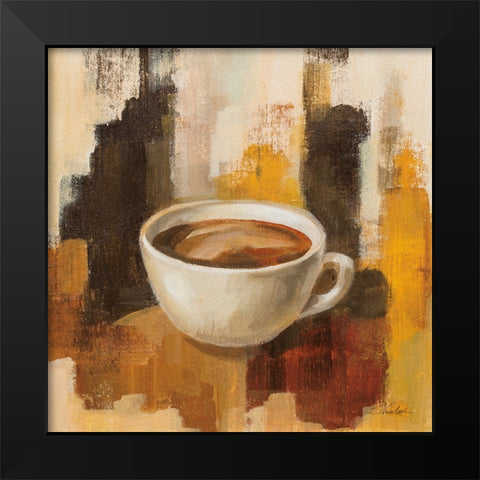Abstract Coffee V Black Modern Wood Framed Art Print by Vassileva, Silvia
