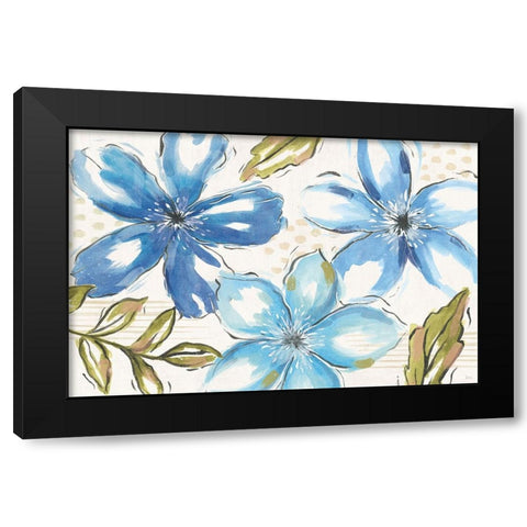 Indigo Tones I Black Modern Wood Framed Art Print with Double Matting by Charron, Veronique