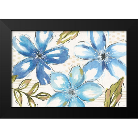 Indigo Tones I Black Modern Wood Framed Art Print by Charron, Veronique