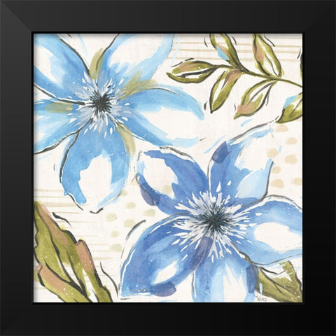 Indigo Tones II Black Modern Wood Framed Art Print by Charron, Veronique