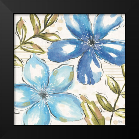 Indigo Tones III Black Modern Wood Framed Art Print by Charron, Veronique