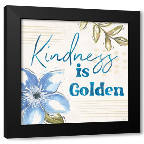 Indigo Tones IV Black Modern Wood Framed Art Print with Double Matting by Charron, Veronique