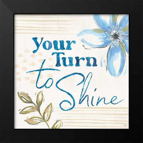 Indigo Tones V Black Modern Wood Framed Art Print by Charron, Veronique