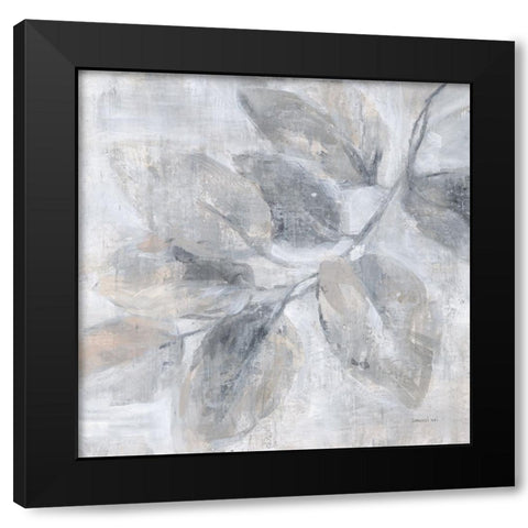 Soft Leaves II Black Modern Wood Framed Art Print with Double Matting by Nai, Danhui