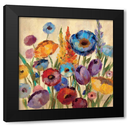 Garden Hues II Black Modern Wood Framed Art Print with Double Matting by Vassileva, Silvia