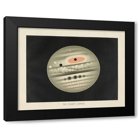The Planet Jupiter Black Modern Wood Framed Art Print with Double Matting by Wild Apple Portfolio