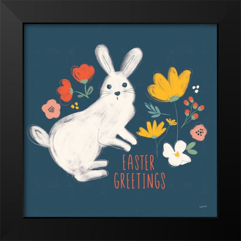 Hop Into Spring I Black Modern Wood Framed Art Print by York, Leah