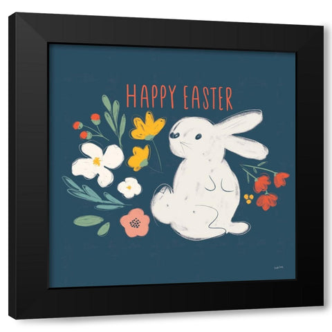 Hop Into Spring IV Black Modern Wood Framed Art Print by York, Leah