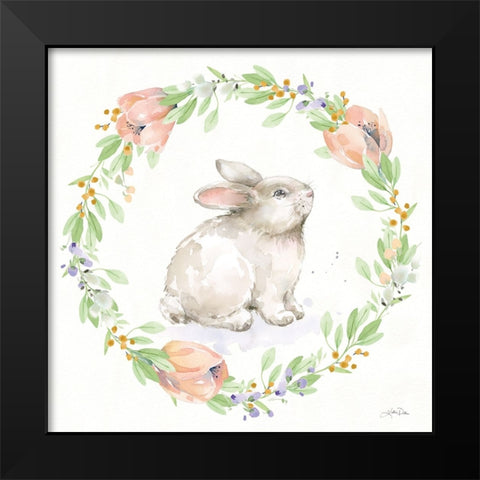 Blooming Bunnies I Black Modern Wood Framed Art Print by Pete, Katrina