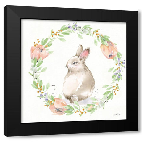 Blooming Bunnies II Black Modern Wood Framed Art Print by Pete, Katrina