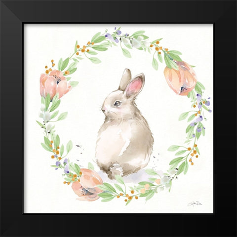 Blooming Bunnies II Black Modern Wood Framed Art Print by Pete, Katrina