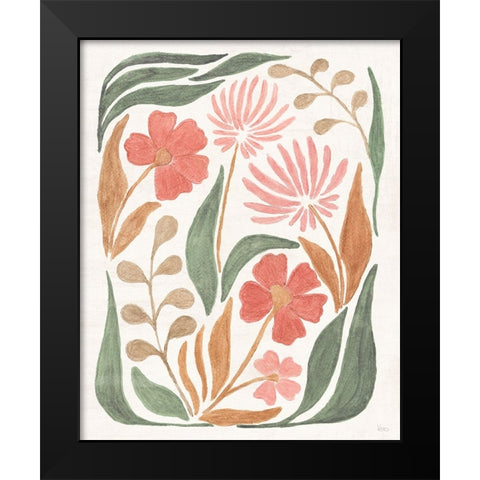 Floral Abstract II Black Modern Wood Framed Art Print by Charron, Veronique