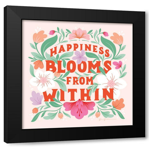 Happiness Blooms I Black Modern Wood Framed Art Print by Graham, Gia
