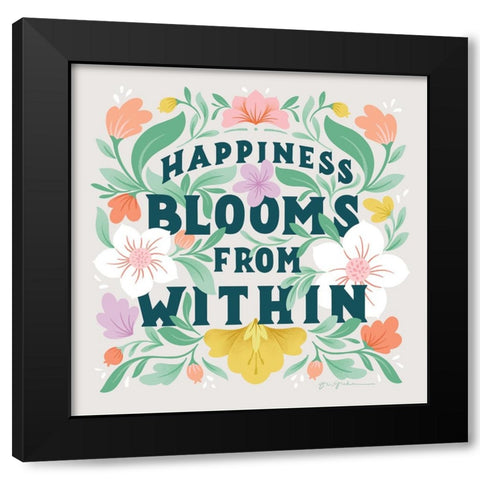 Happiness Blooms II Black Modern Wood Framed Art Print with Double Matting by Graham, Gia