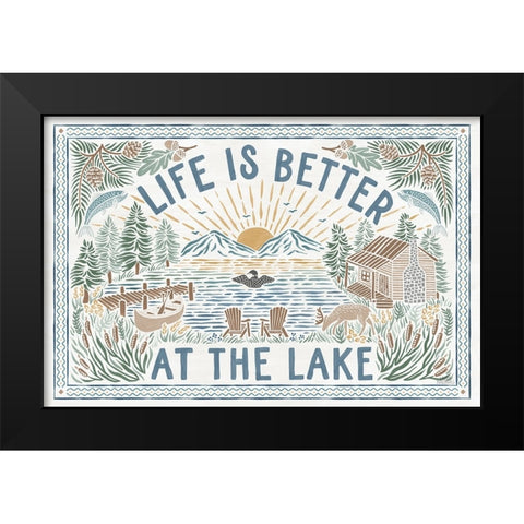 Lakeside Days I Black Modern Wood Framed Art Print by Marshall, Laura