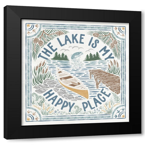 Lakeside Days III Black Modern Wood Framed Art Print by Marshall, Laura