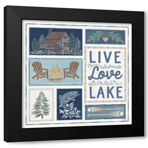 Lakeside Days VIII Black Modern Wood Framed Art Print by Marshall, Laura